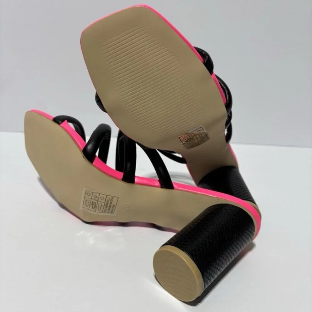 William Rast Women’s Rafaella Black Heeled Sandals, Size 8.5 M